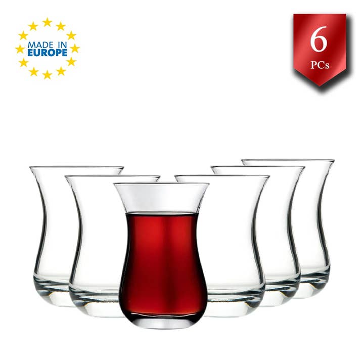 Hakan – wholesale Coffee/tea cup – Pasabahce Aida Traditional Turkish Tea Glass Set of 6, 5.4oz1