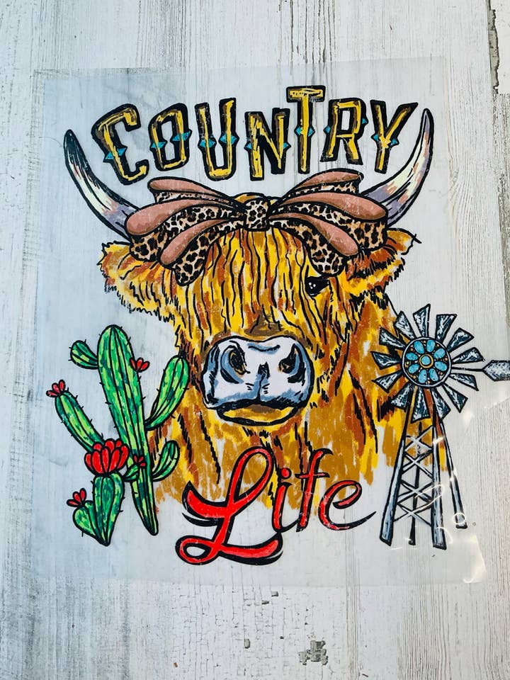 Country Life DTF Transfer-Choice color unbranded tee for wholesale by 2 Broke Girlz Boutique & Gifts