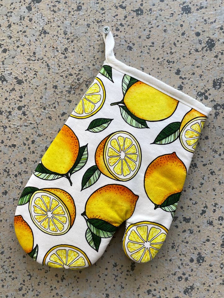 Lemon Oven Glove for wholesale by The Flower Girl Studios