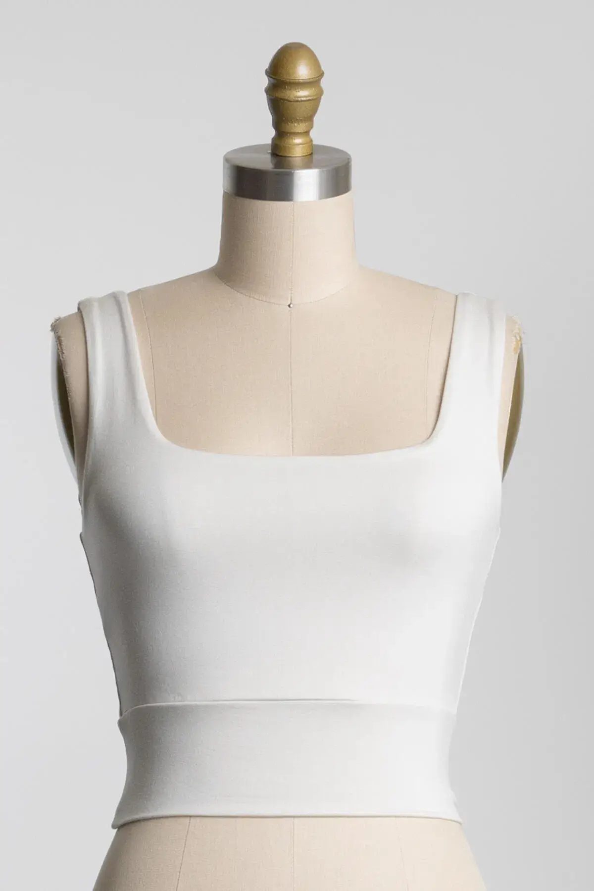 Final Touch - Wholesale Knit Top - Women's - Square Neck Fitted Crop Top - T1685925