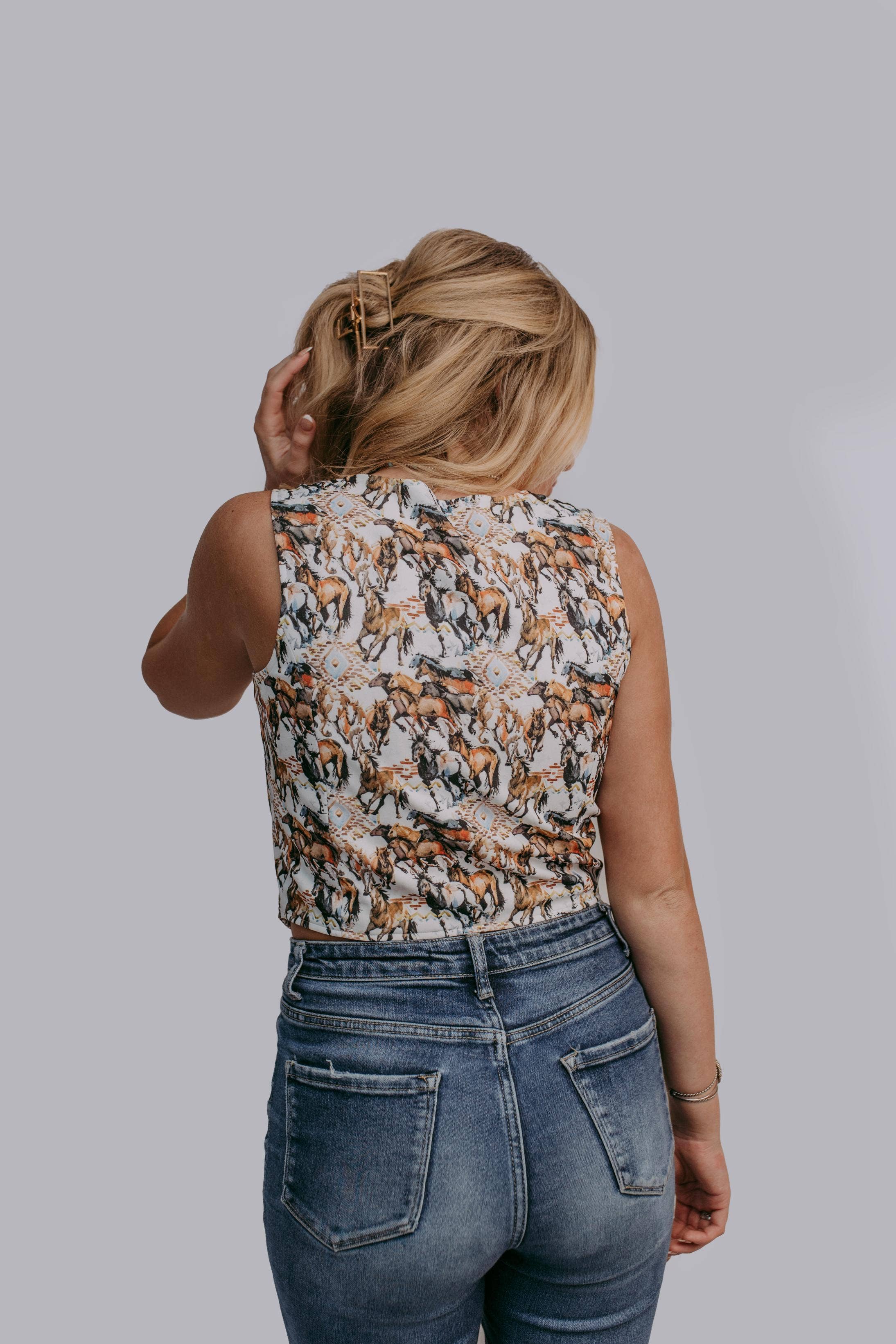 MK601 Buckaroo Front Tie Vest for wholesale on Faire2