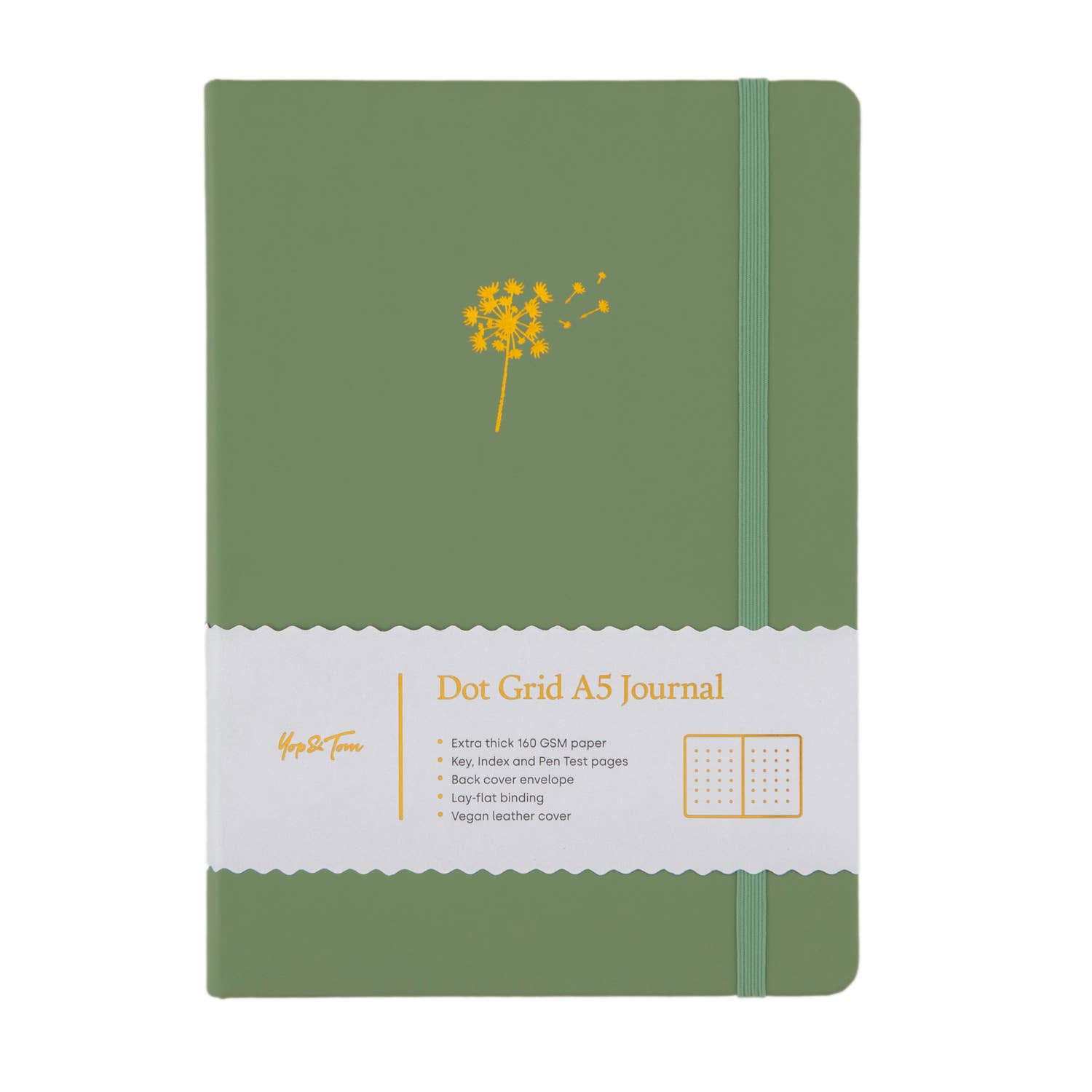 Yop & Tom | Journals, Notebooks & Planners - Vendita all'ingrosso Diari/agende - Quaderno A5 a griglia puntinata con emblema di soffione9