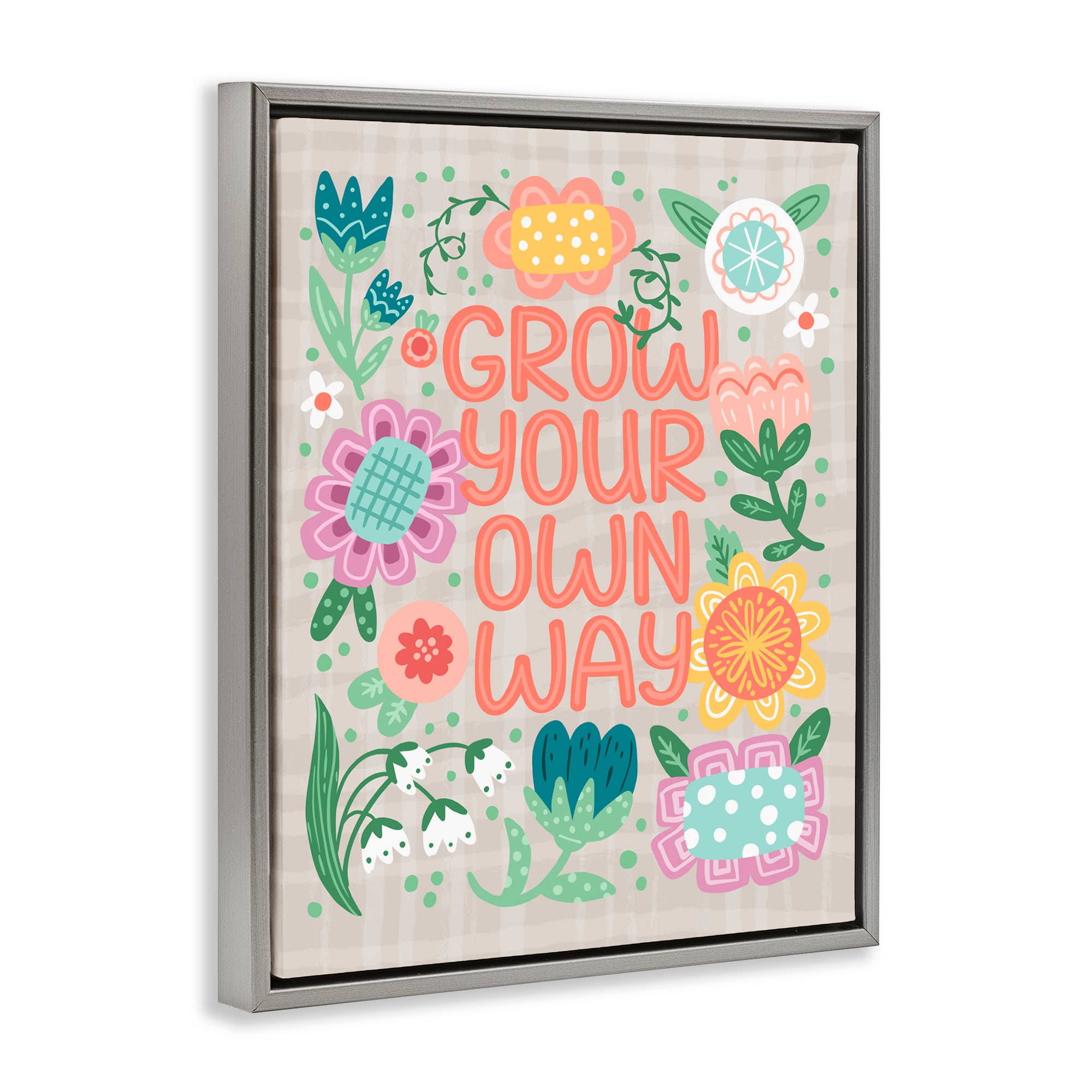 Stupell Industries - Wholesale Wall Sign - Grow Own Way Spring Plaid - Framed Wall Art16