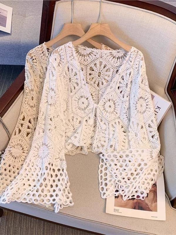 Hope & Sunshine - Wholesale Swim Cover Up - Women's - Bohemian Crochet Knit Cover-Up