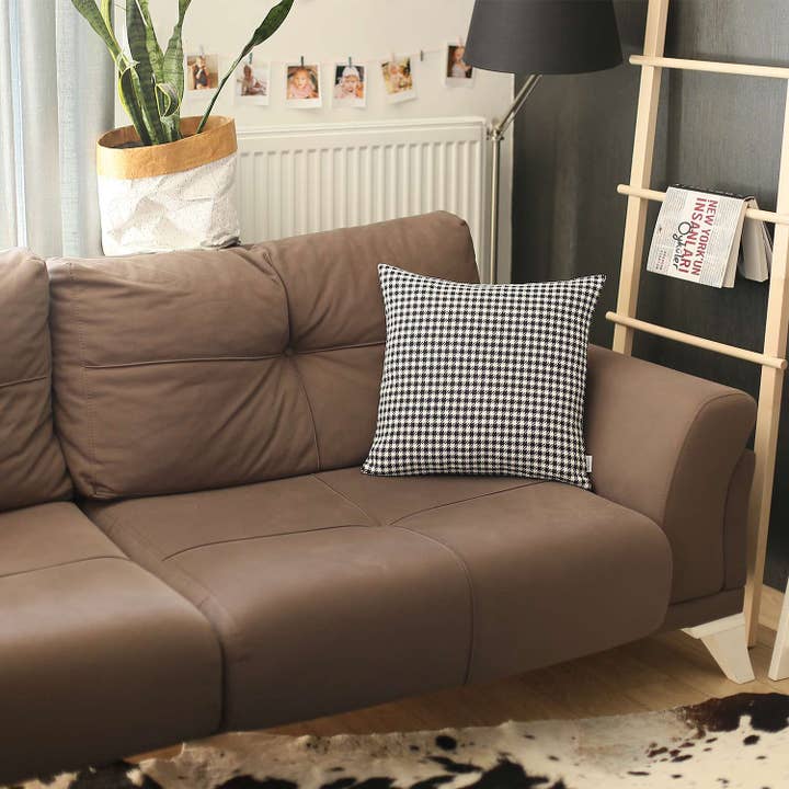 Boho-Chic Lumbar Decorative Houndstooth Jacquard Pillow Cove for wholesale by MIKE & Co. NEW YORK