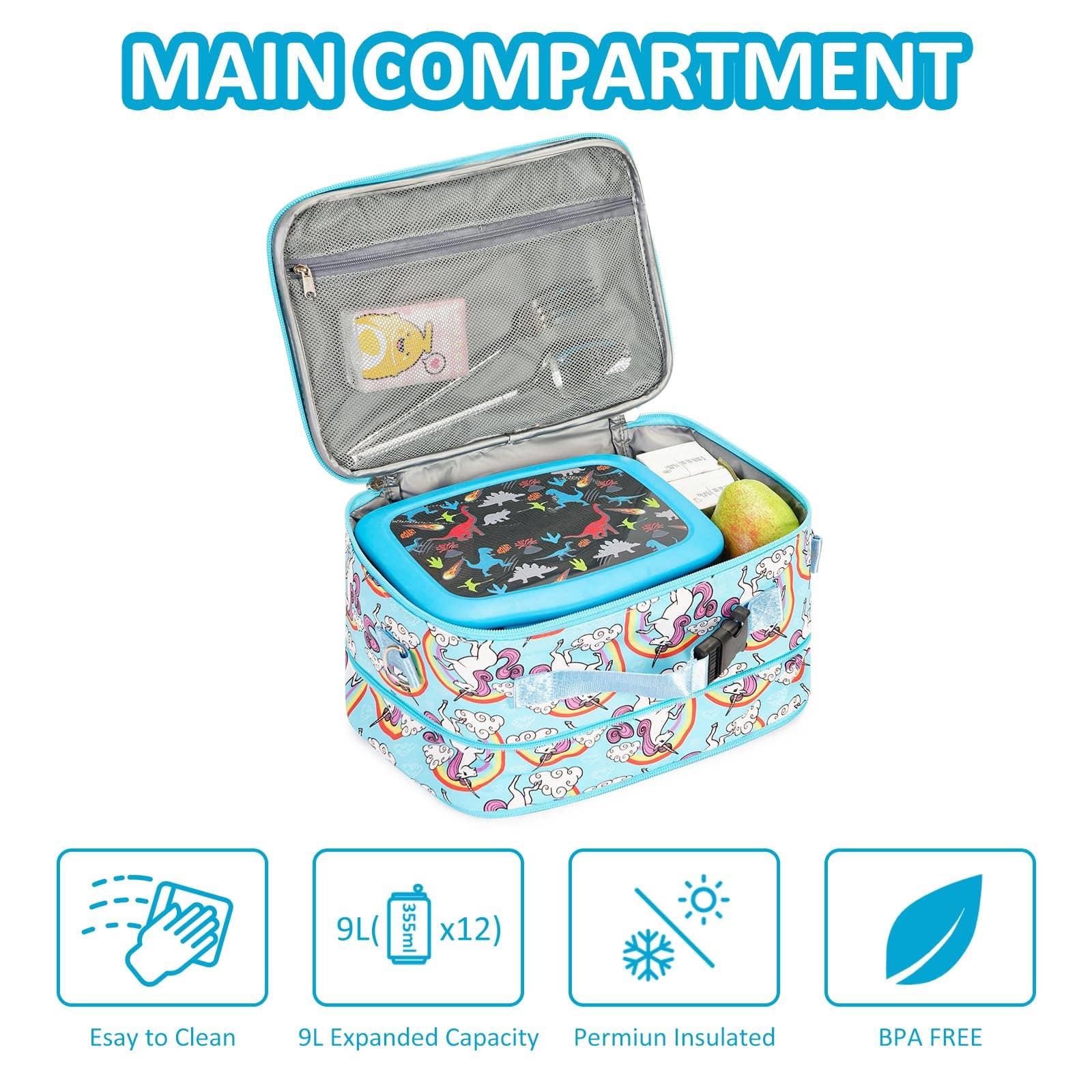 wandf – wholesale Lunch bag/box – Kids – Insulated Lunch Tote Bag Kids Expandable Lunch Box WF704843