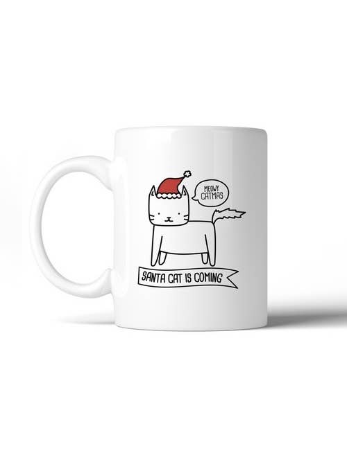 Meowy Catmas Santa Cat Is Coming Coffee Mug for wholesale by 365 In Love