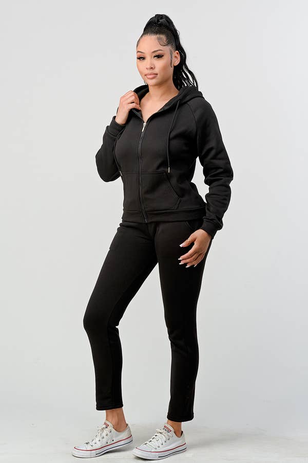 Lime All the Time – Großhandel Loungewear-Set – Damen – 2-teiliges Set mit Kapuzenpulli und Jogginghose mit Reißverschluss0