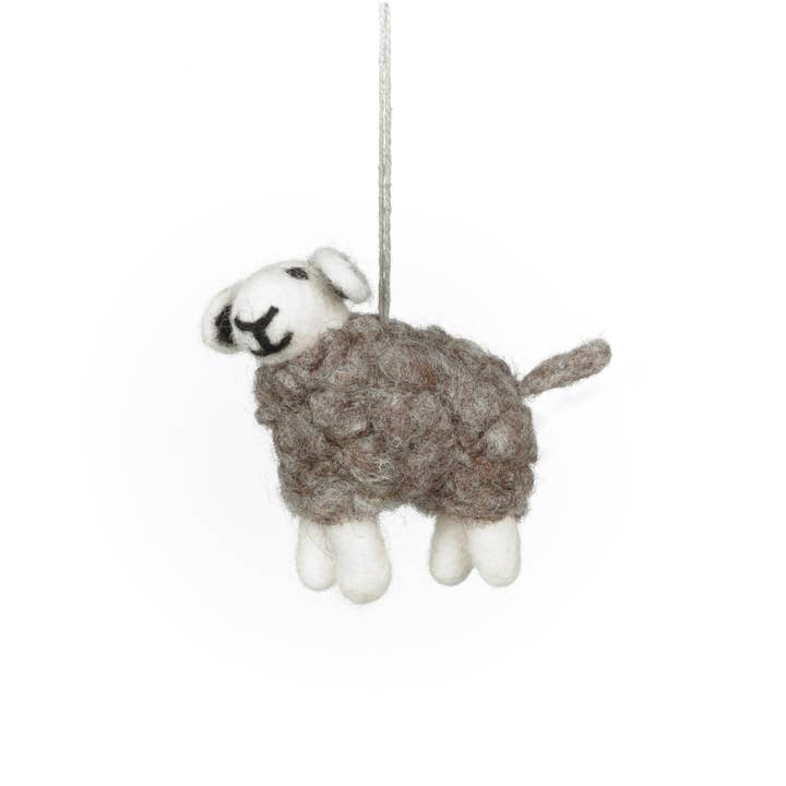 Felt So Good - Wholesale Ornament - Handmade Felt Herdwick Sheep Easter Hanging Decoration1