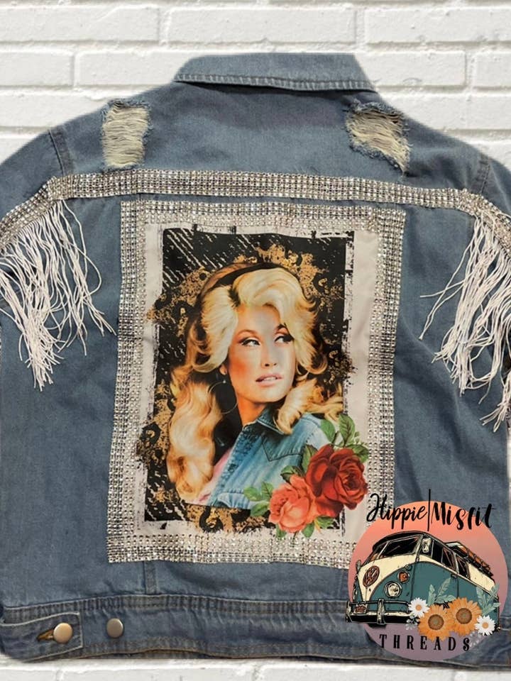Dolly Parton Toddler Denim Jacket for wholesale by Hippie Misfit Threads
