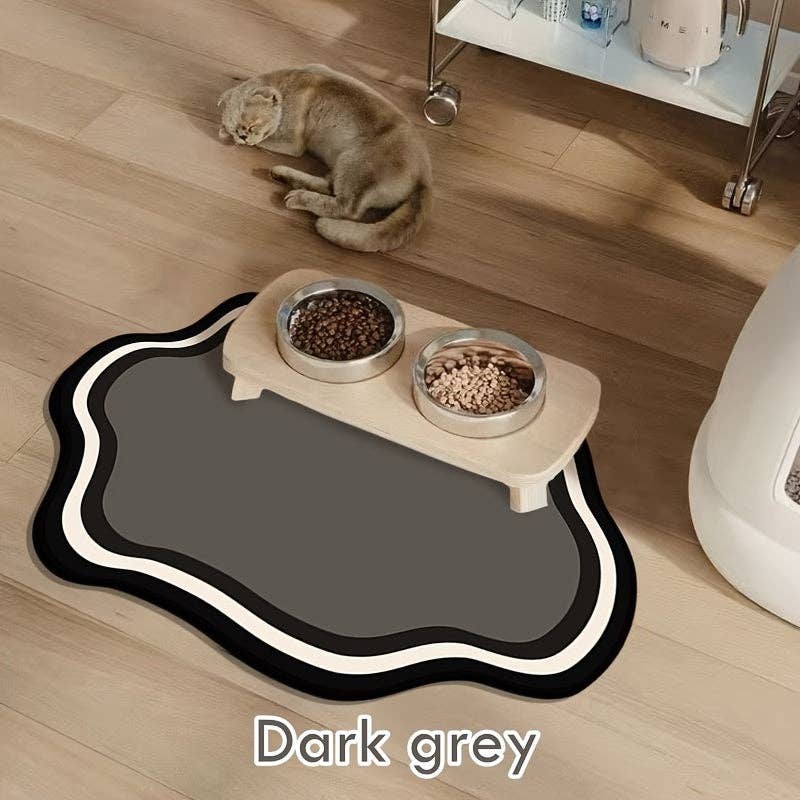 DIYSTORE - Vente Tapis de gamelle – chien - Tapis d'alimentation antidérapant pour chat avec boue de diatomée et caoutchouc - Tapis de nourriture pour animaux de compagnie imperméable, facile à nettoyer, avec une forte adhérence pour chats7
