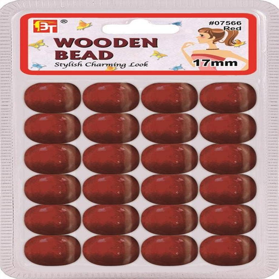 KT Supply - Wholesale Retailer Display - Jewelry - Wooden Bead 17Mm Red0