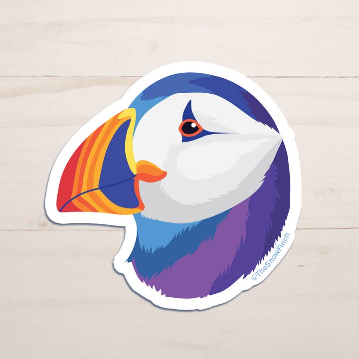Hornentaucher Bunter Pop-Art-Aufkleber || Wasserdichtes Vinyl für den Großhandel von The Snow Finch