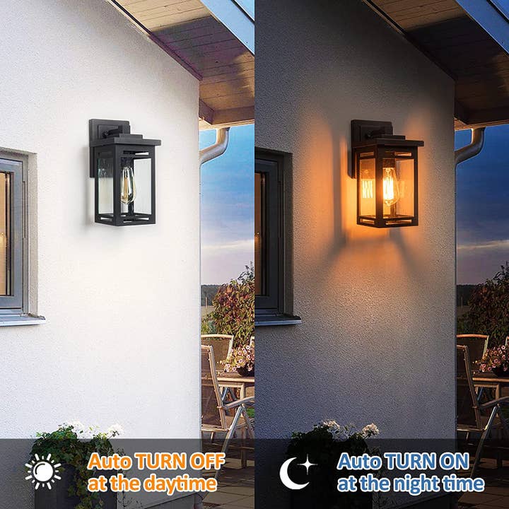 OUVR - Vente Lampe d'extérieur/de jardin - OUVR Lot de 2 Appliques murales anti-rouille avec détecteur pour porte d'entrée et garage6