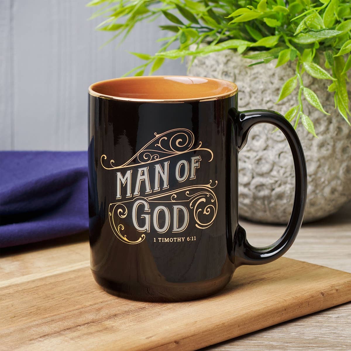 Christian Art Gifts - Wholesale Coffee Mug - Mug Black Man of God 1 Tim. 6:113