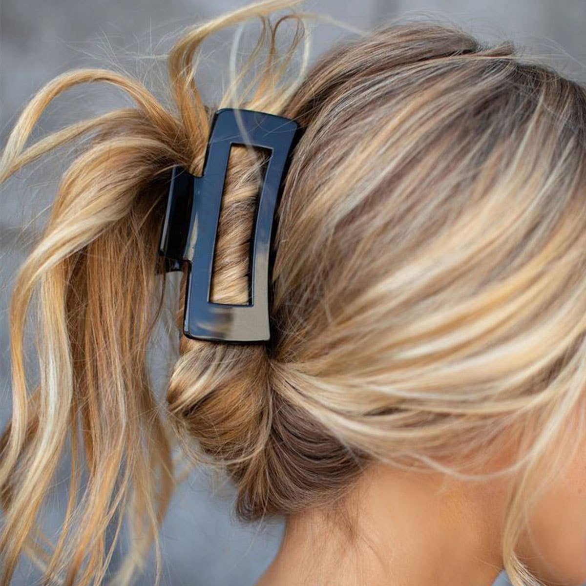 ACCITY - Wholesale Hair Clip - Women's - 3.35" Minimalist Rectangle Hair Claw Clip_CWAHA00886