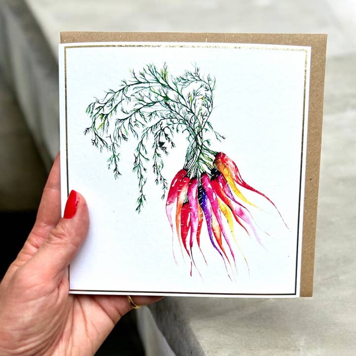 Arvegulerod 'En Dejlig Buket' Hilsen Kort - af Sarah Epsom for engroshandel hos Sarah Epsom