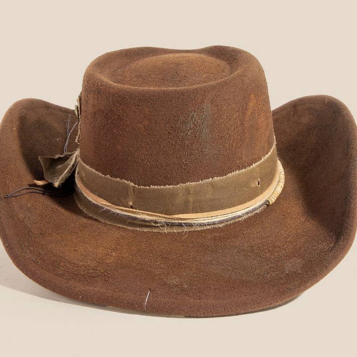 ASSORTED Safety Pin And Rustic Strap Patched Western Cowboy Hat for wholesale on Faire2