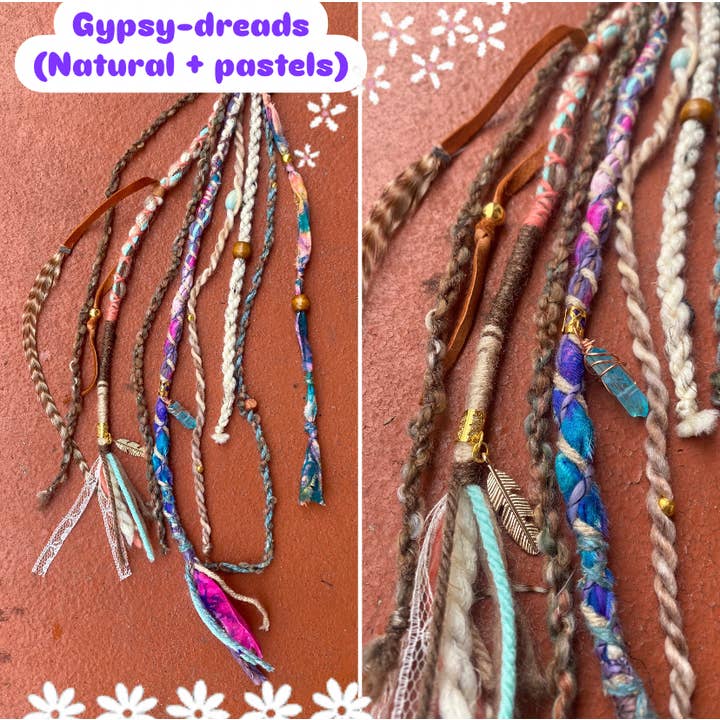 Sea Gypsy Designs - Wholesale Hair Accessories Set - Women's - Bohemian Babe SEA-Gypsy Dread Silks, threads, leather
