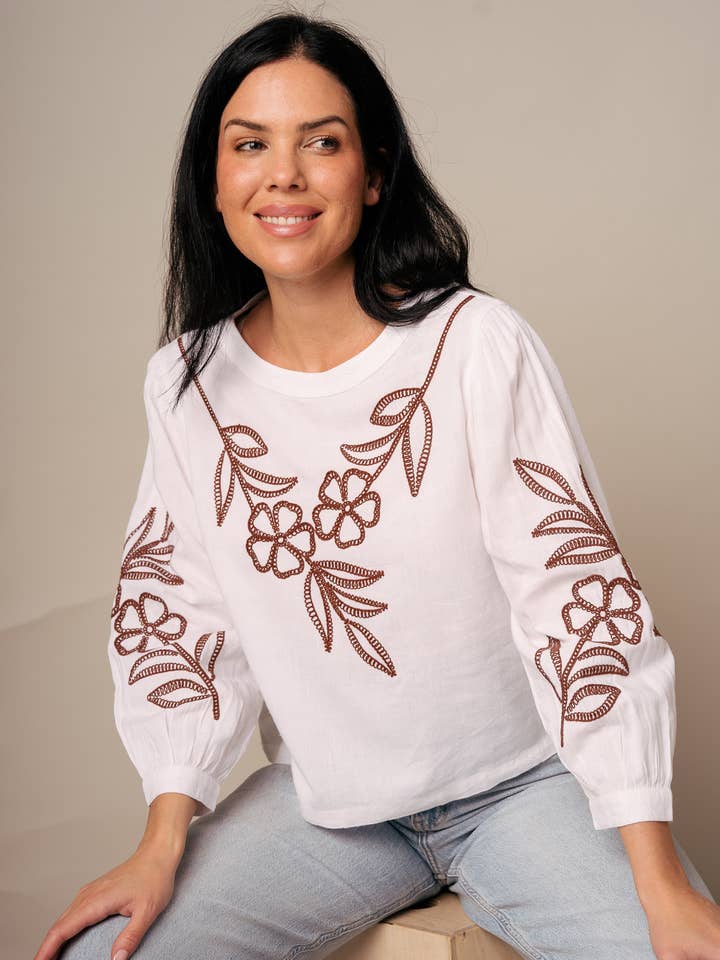 Kapda Casa - Wholesale Blouse - Women's - Blusa Moss- Blanca1