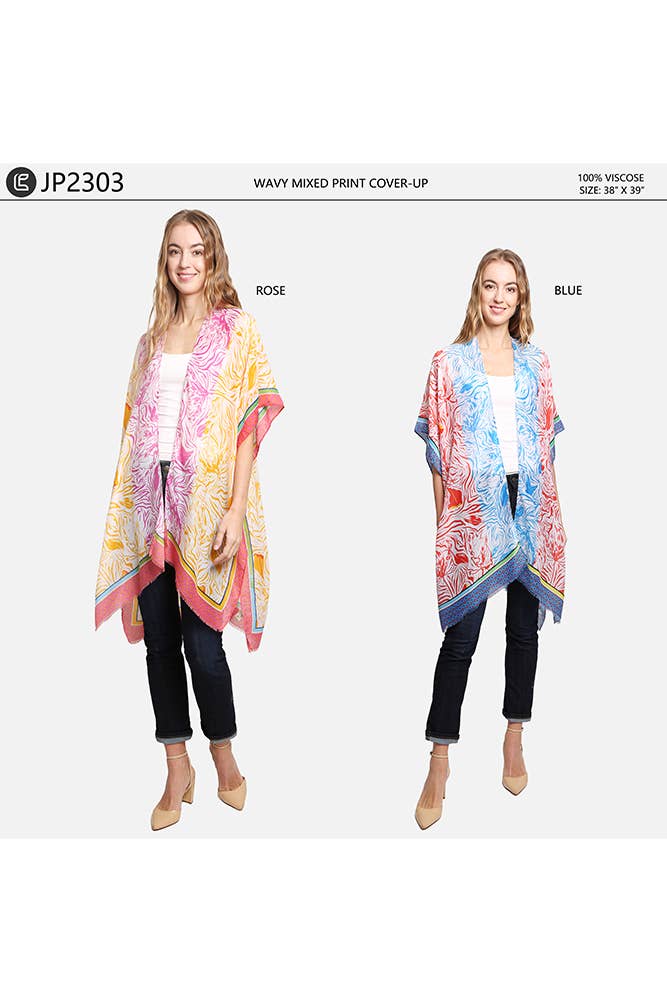 Hana - Venta al por mayor Camisola de baño - Mujer - Cubierta ondulada con estampado mixto5