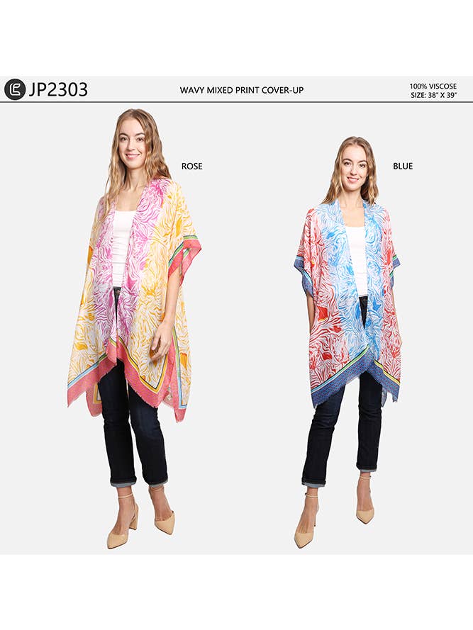 Hana - Venta al por mayor Camisola de baño - Mujer - Cubierta ondulada con estampado mixto5