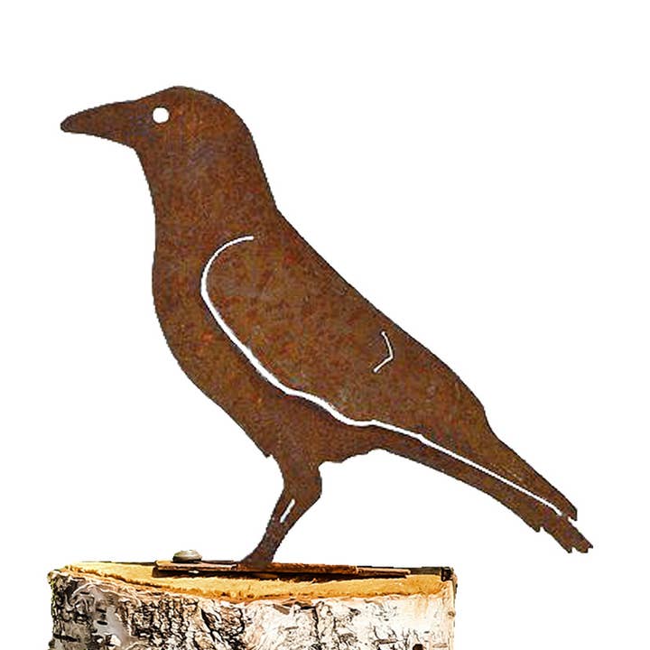 Mtl Rust/Nat Crow Garden Art for wholesale by California Home & Garden