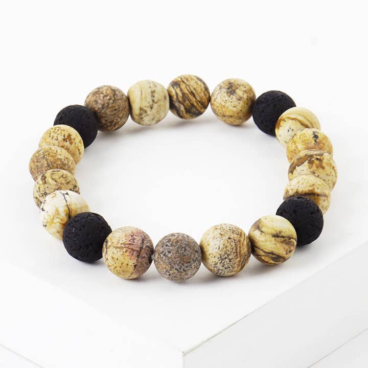 Wild Honey - Wholesale Aromatherapy Bracelet - Essential Oil Diffuser Lava Stone Stretch Bracelet