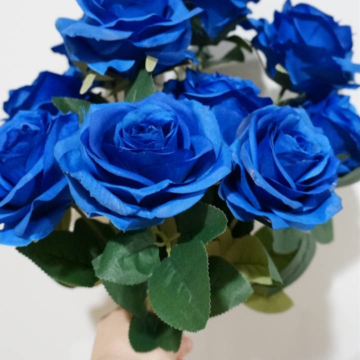 Sweet Home Deco - Wholesale Artificial Flowers - Princess Diana Rose Silk Artificial Flower Bunch, 10 Heads