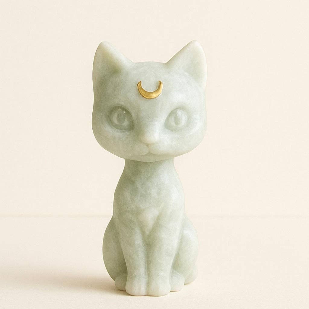 Light Breeze Candle Co. - Vente Figurine décorative - Figurines de chat en pierres précieuses artisanales Pierres spirituelles pour la décoration intérieure0