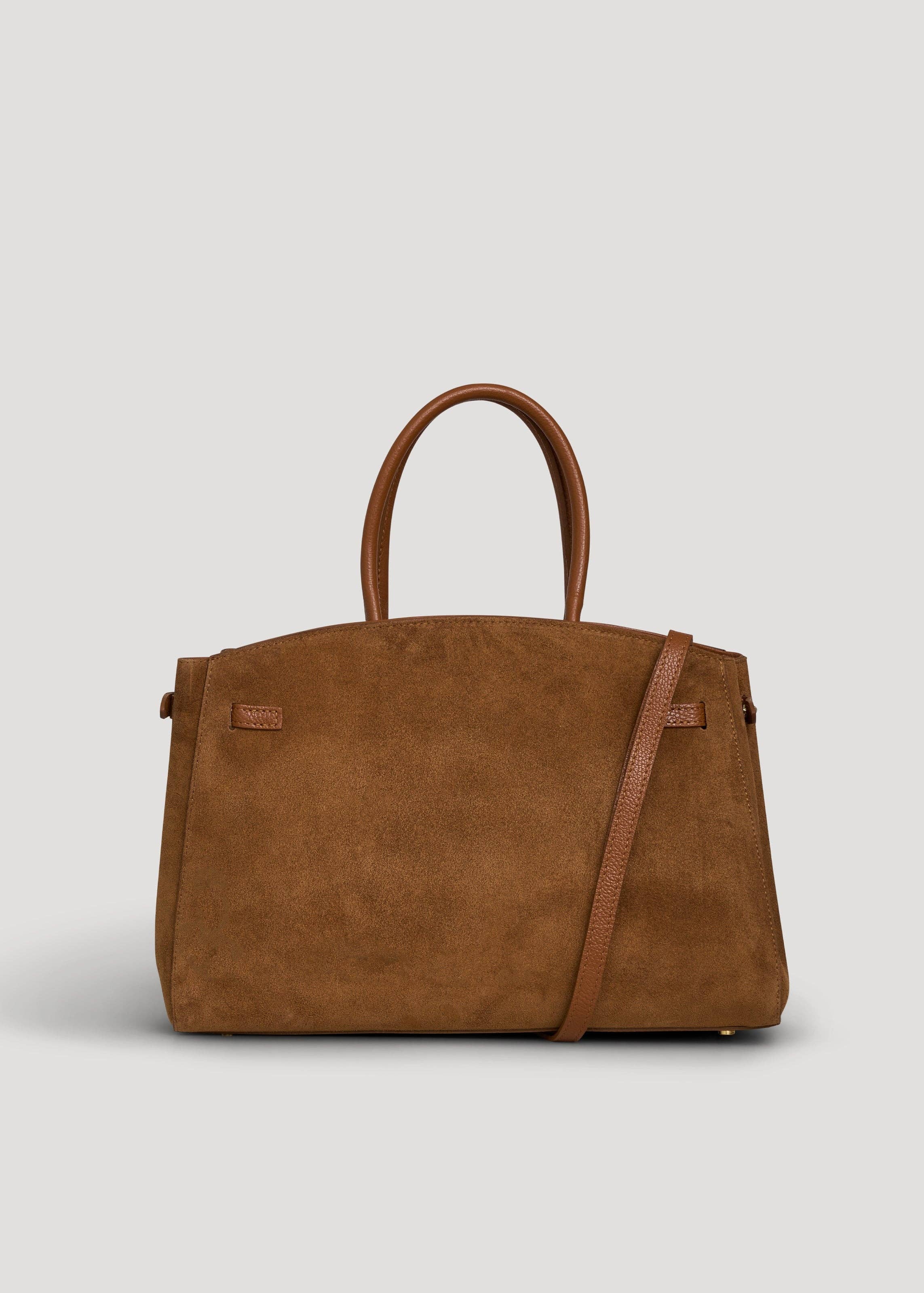 Voemièn - Wholesale Top Handle Bag - Women's - Driade Bag in Tan Suede and Dollar Leather3