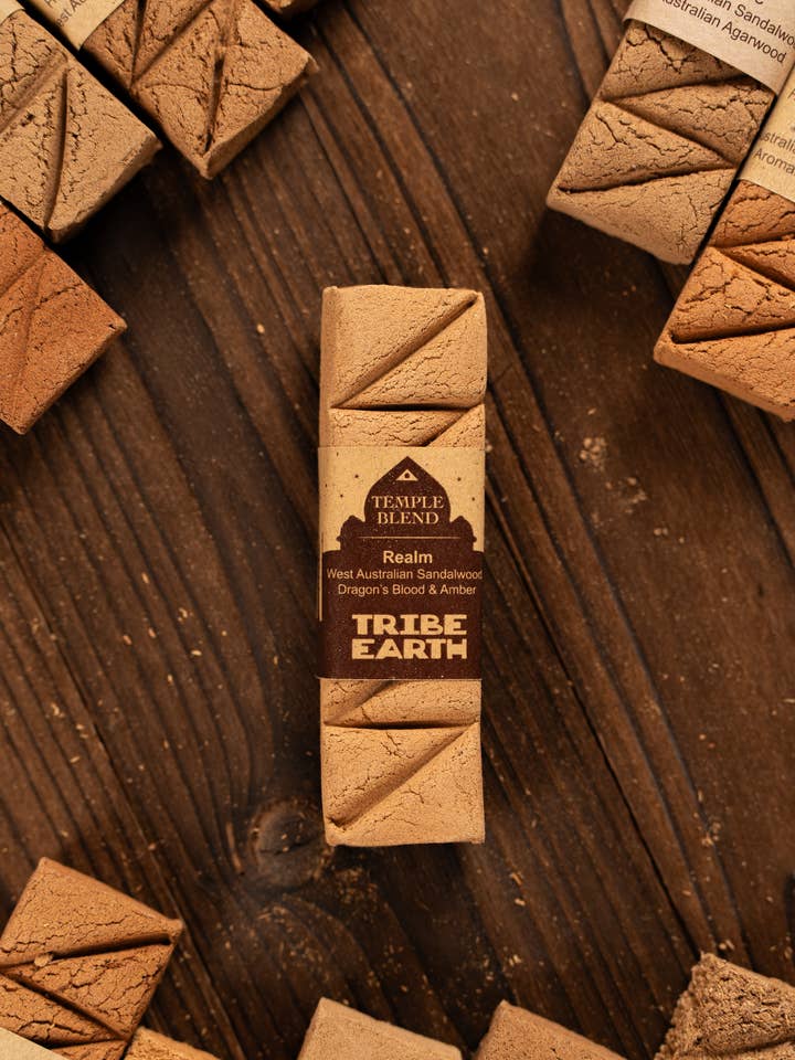 Realm-Temple Blend Handmade Incense plank for wholesale by Tribe Earth Incense