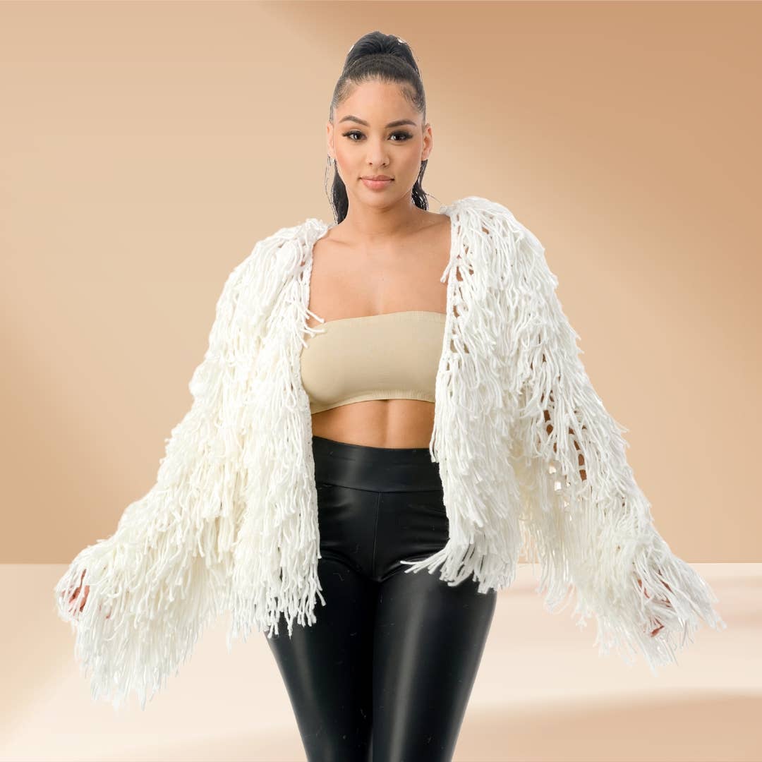 Celystrends - Wholesale Cardigan - Women's - Fringe Shaggy Open Cardigan4