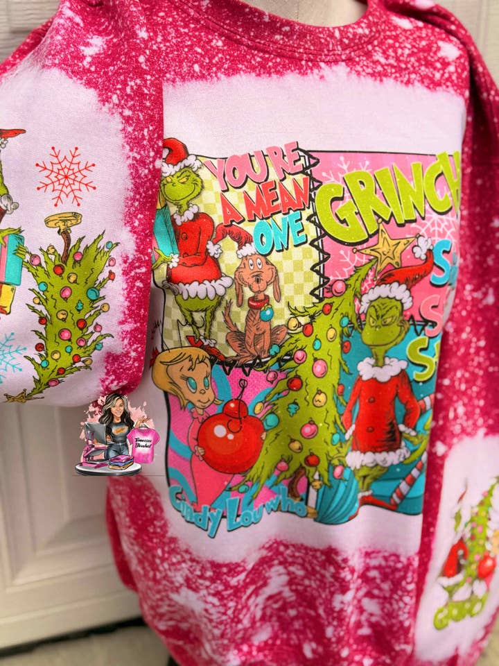 Tennessee Bleached - Vendita all'ingrosso Felpa stampata - Donna - Green Guy | Felpa di Natale | Mean One | Sbiancato1