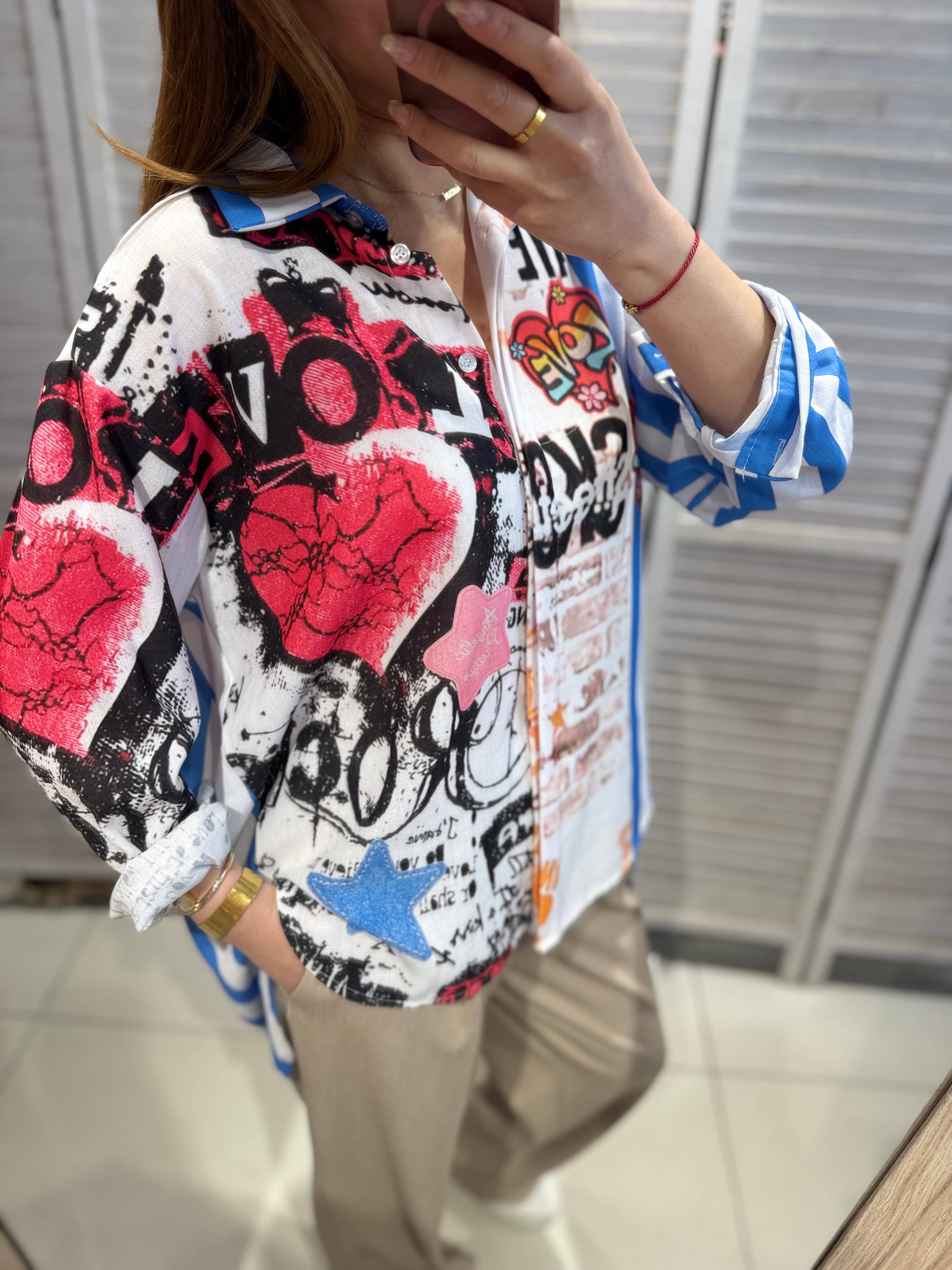 VICTORIA&ISAAC - Wholesale Button Down Shirt - Women's - Long-sleeve graphic shirt - M182-201