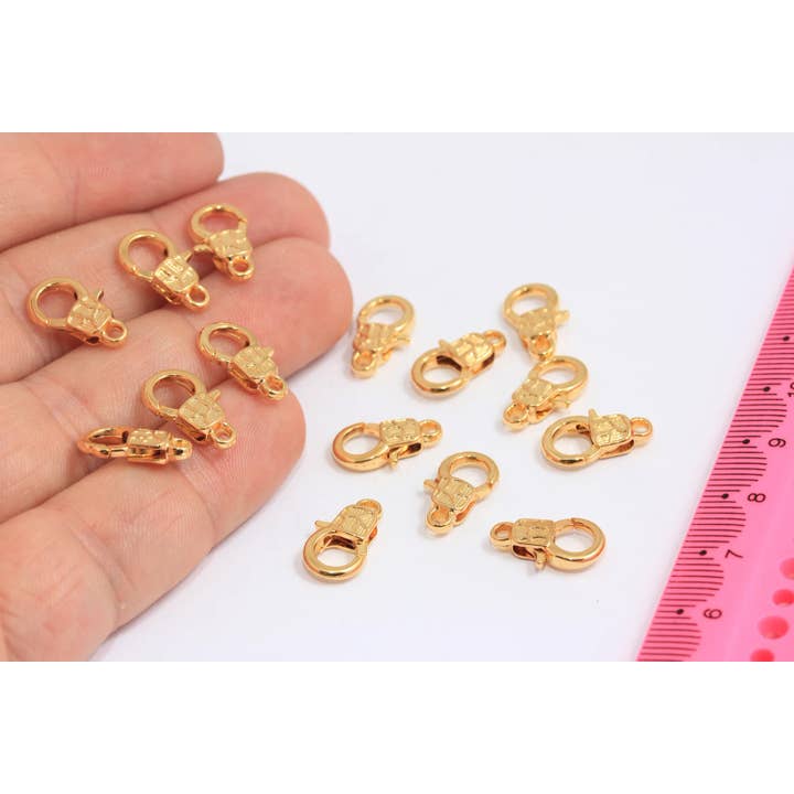 Fermoir Griffe en Or Brillant 24k 8x15mm, Fermoir Mousqueton, MTE147 pour la vente par QueenJewelryM