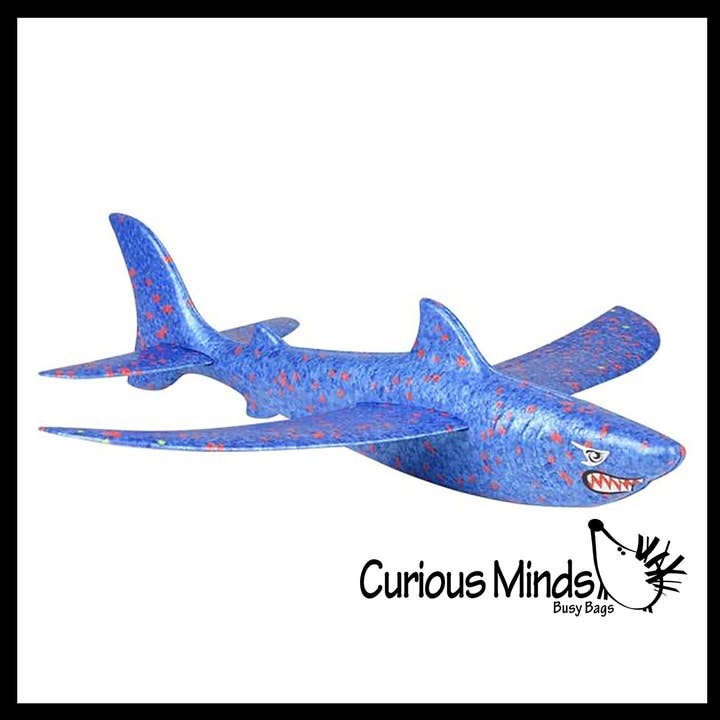 Curious Minds Toys - Venta al por mayor Avión de juguete - Niños - Juguete planeador grande de espuma con forma de tiburón, juguete de avión