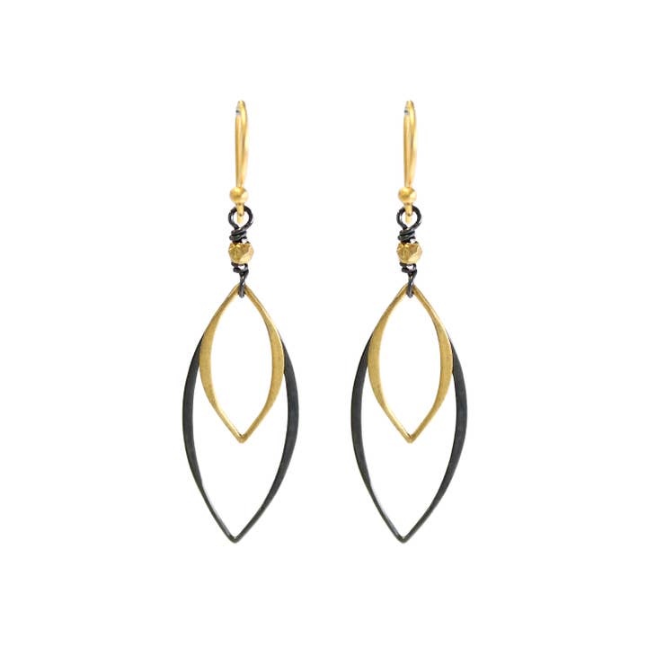 Boucles d'oreilles Double Marquis en métal mélangé F12E19 pour la vente par Alicia Van Fleteren Jewelry Design