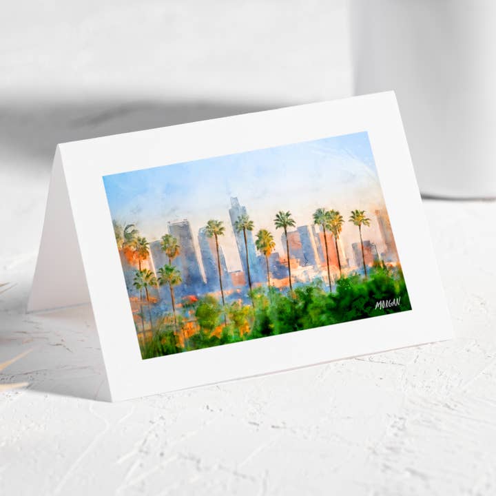 Art Card, Los Angeles, CA - Los Angeles Skyline for wholesale by G.O.A.T House of Creative