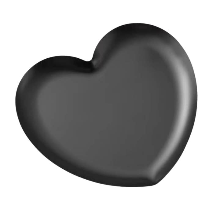 Magnifique Hearts - Wholesale Jewellery dish - Black Heart Ceramic Trinket Tray – 3.5" Modern Catchall Dish2