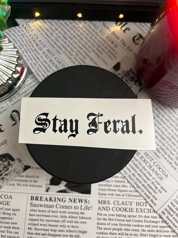 Stay Feral Car And Laptop Window Decal Sticker for wholesale by Dark Delights Bootique