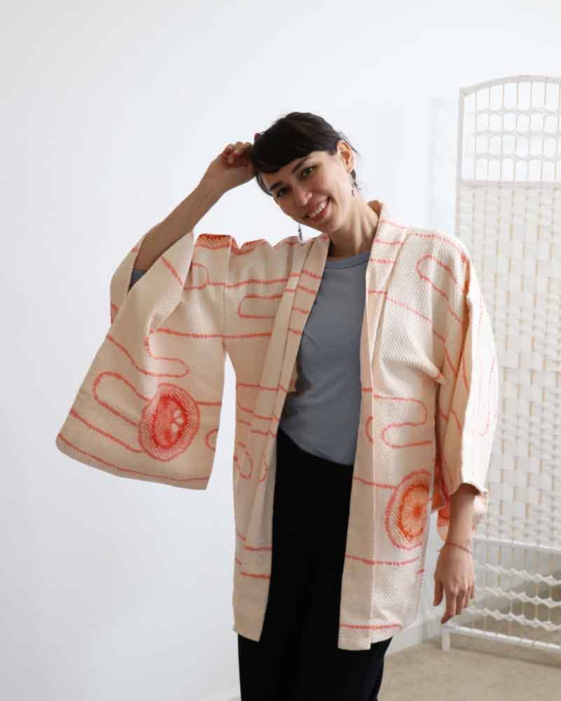KimonoZen – wholesale Kimono – Women's – Maru Kimono Shibori Jacket1