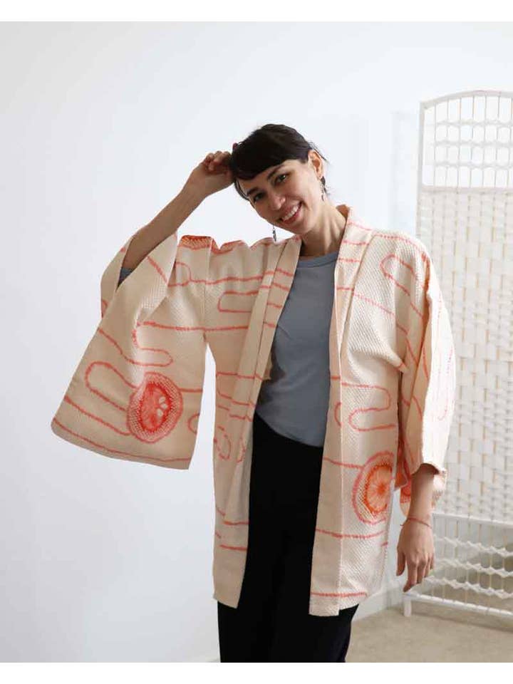 KimonoZen – wholesale Kimono – Women's – Maru Kimono Shibori Jacket1