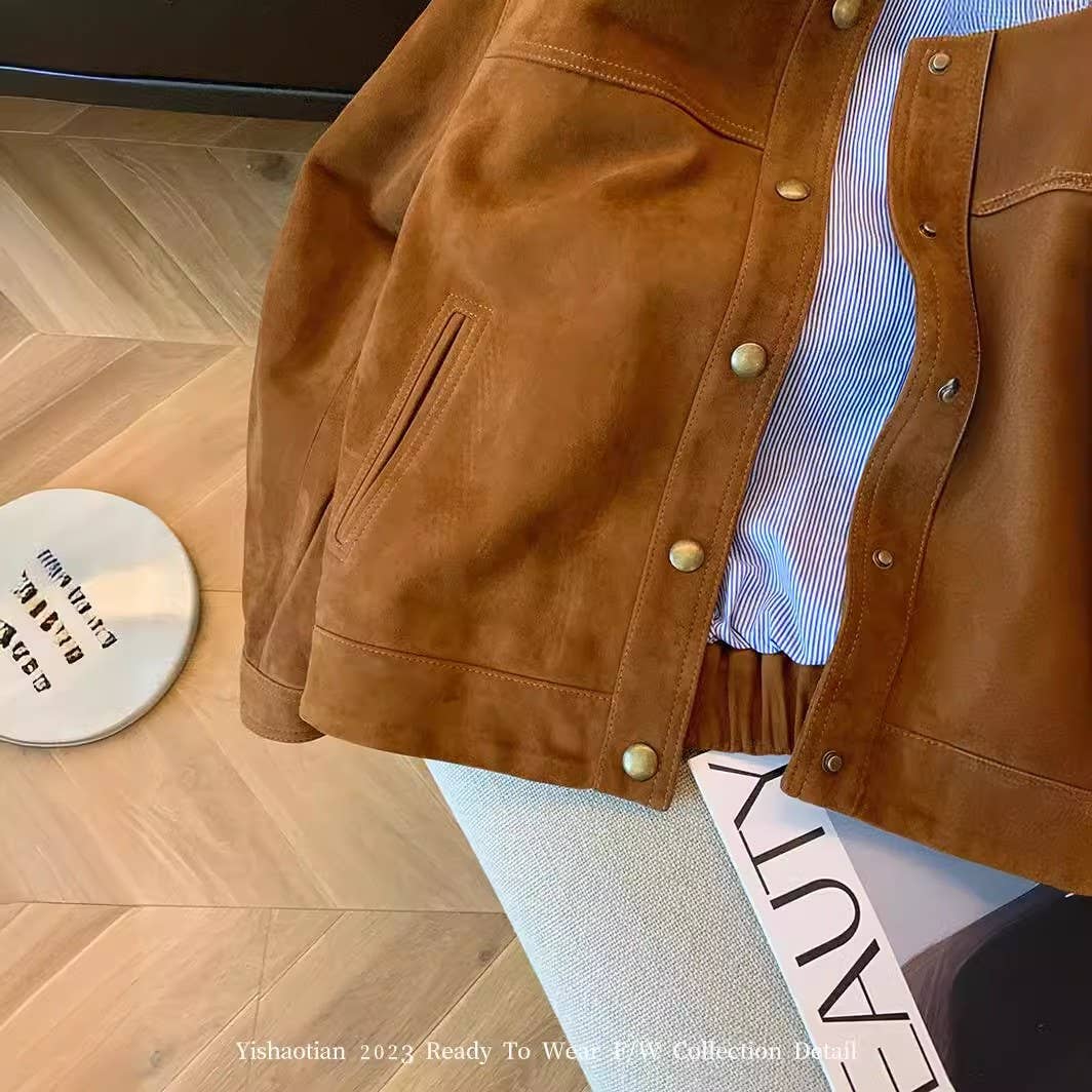 Brown Lockere, lässige Kurzjacke mit Taschen für den Großhandel auf Faire5