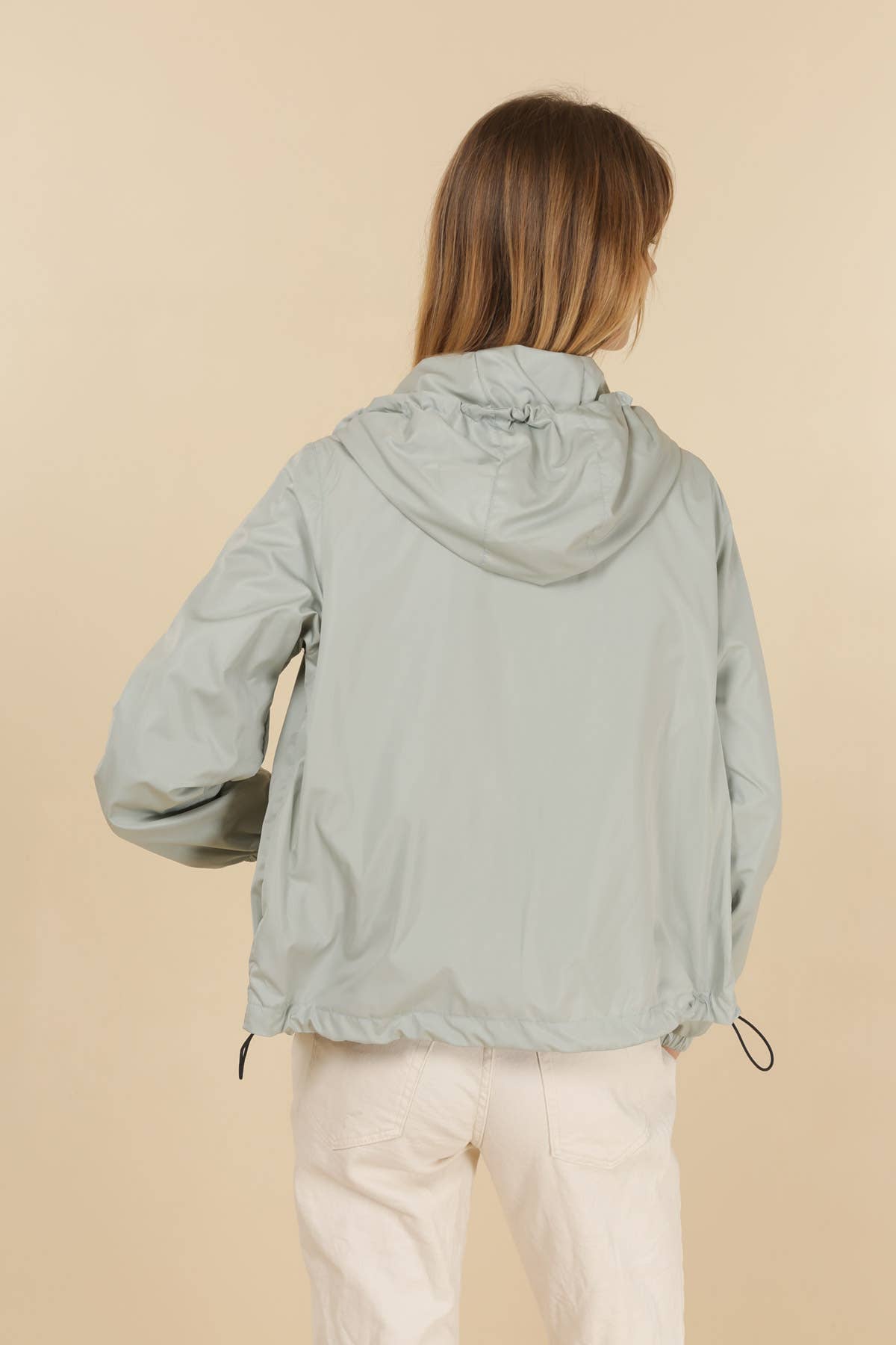 Attrait Paris - Wholesale Windbreaker - Women's - Short hooded windbreaker with colorful zip23