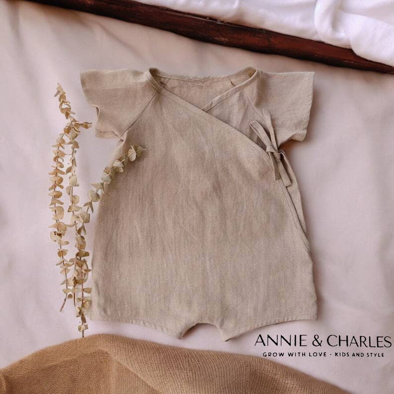 Annie & Charles - Wholesale Bodysuit (Non-Footed) - Baby - Annie & Charles® organic linen summer suit11