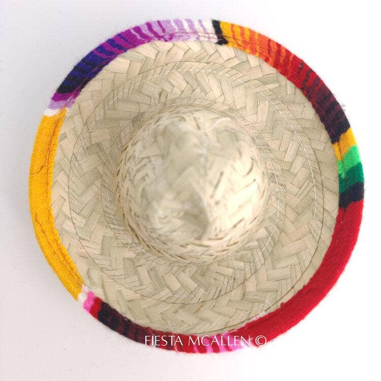 Fiesta McAllen LLC - Wholesale Party Hat/Crown - Mini Palm Woven Mexican Serape Sombrero1
