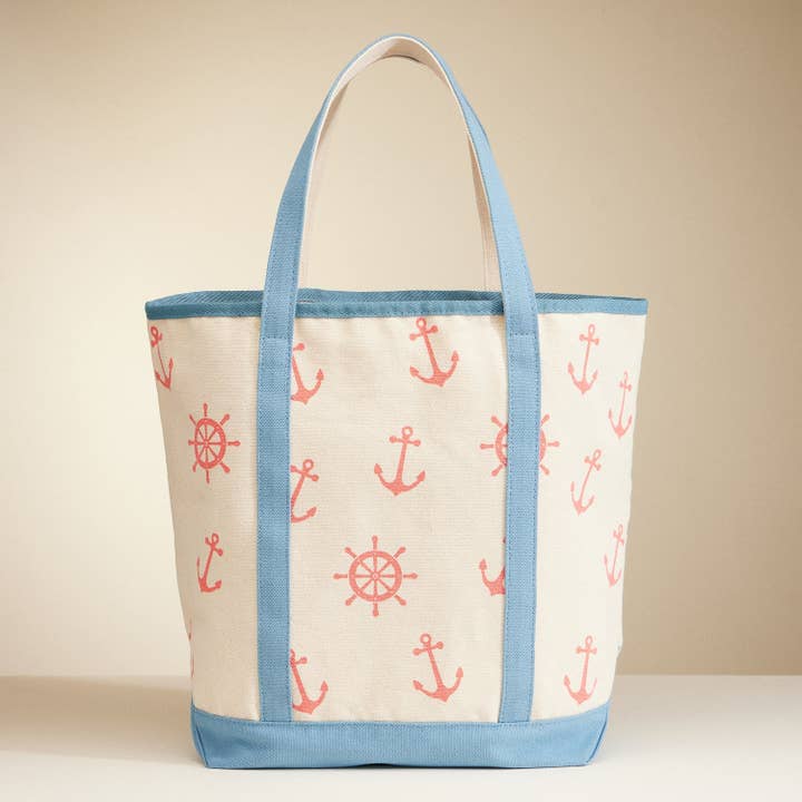 Lilla Haven - Wholesale Tote bag – Women's - Large Size Nautical Theme Print Everywhere-Carry Canvas Tote - Beach Bag10