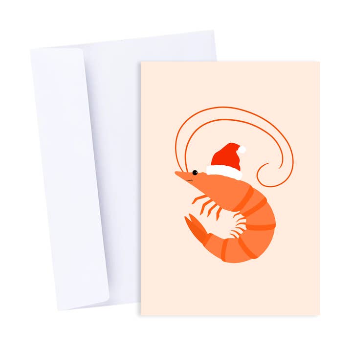 Carte de Noël aux crevettes - Carte de Noël australienne drôle et décalée pour la vente par Popsy Press