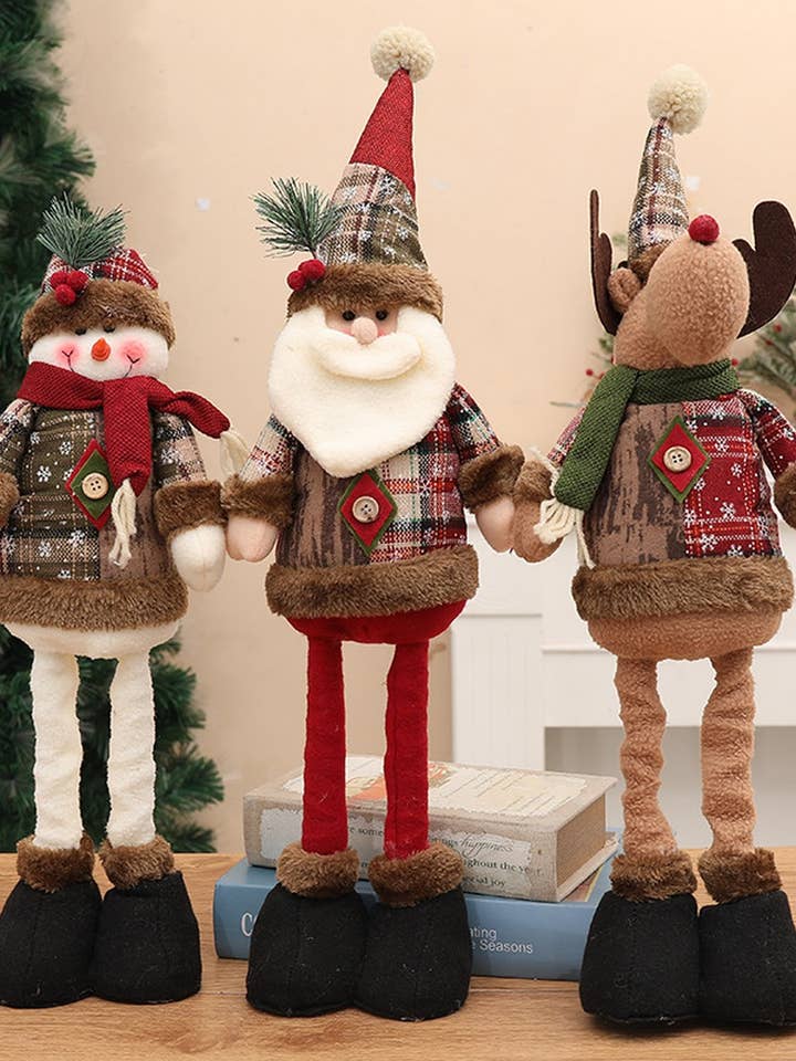 CWMM1738_Christmas Vintage Plaid Retractable Action Figure for wholesale by NINEXIS